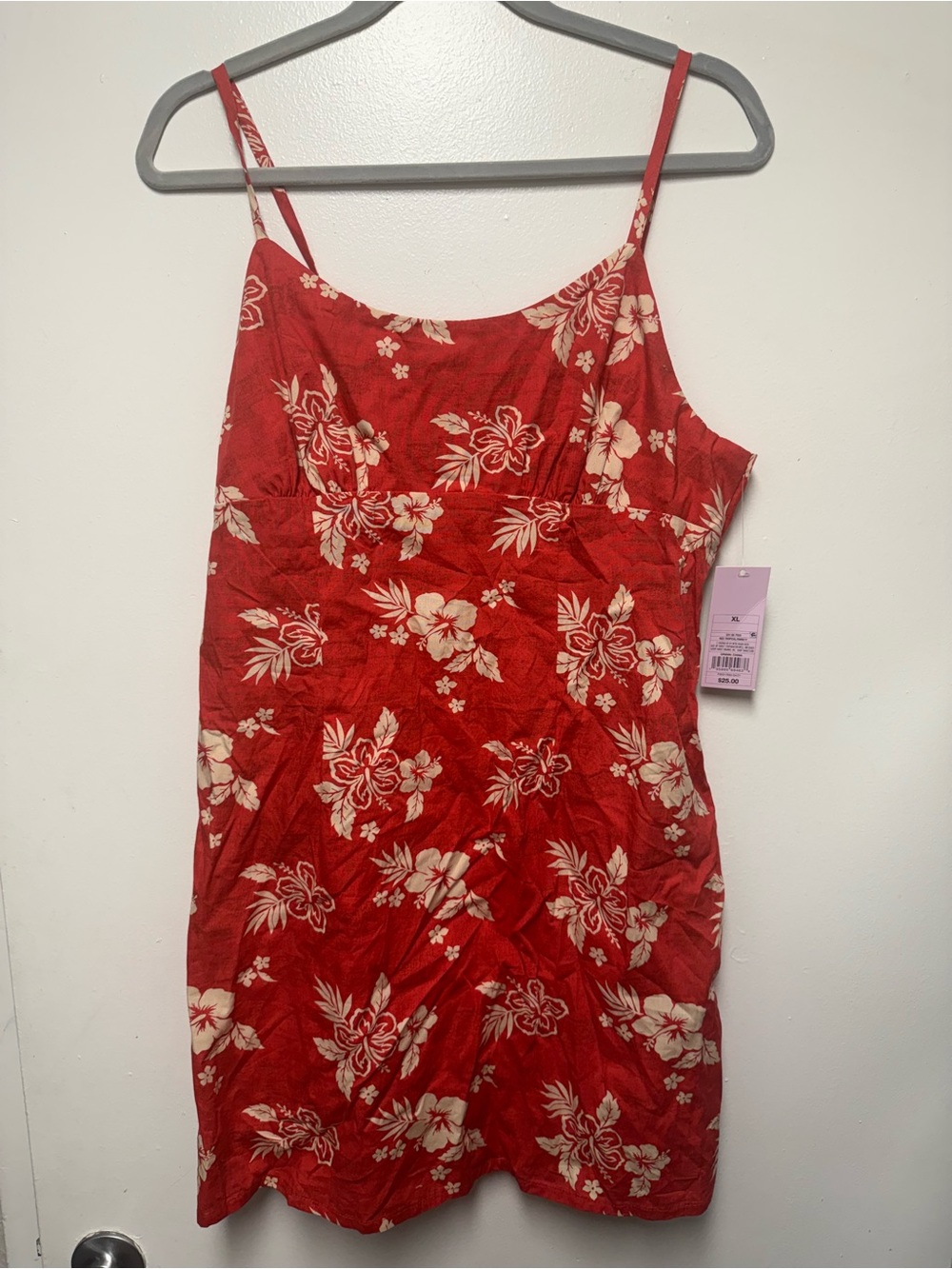 Red Floral  Dress with Spaghetti Straps